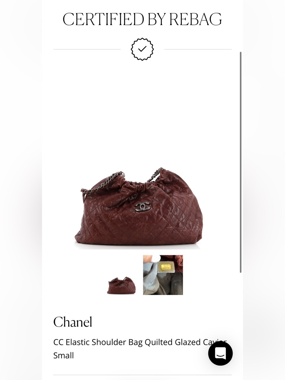 CHANEL Quilted Elastic Shoulder Bag in Deep Burgundy